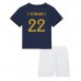 Billige Frankrike Theo Hernandez #22 Hjemmetrøye Barn VM 2022 Kortermet (+ korte bukser)